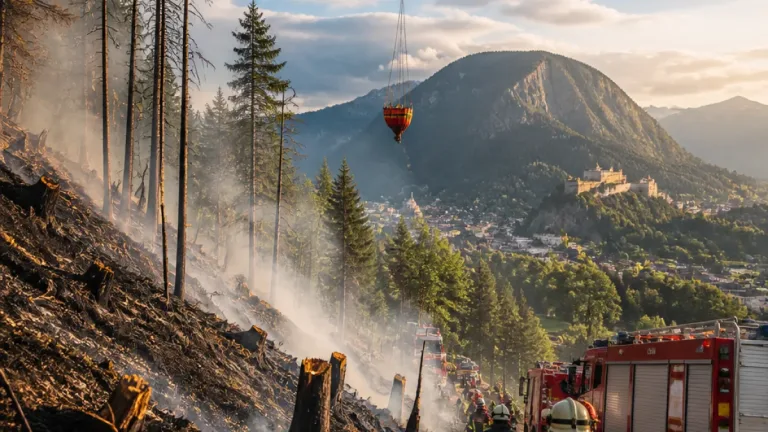Großbrand im Gaisbachtal bei Kufstein gelöscht: Hubschrauber und zahlreiche Feuerwehren im Einsatz