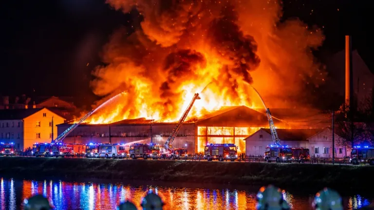 Großbrand in Mannsdorf: 141 Einsatzkräfte bekämpften lichterloh brennende Lagerhalle