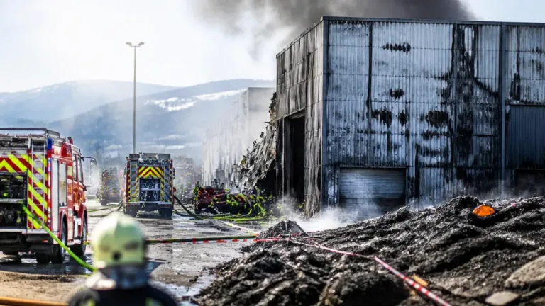 Großbrand in Müllsortieranlage: Lange Lösch- und Sperrarbeiten in Steyr