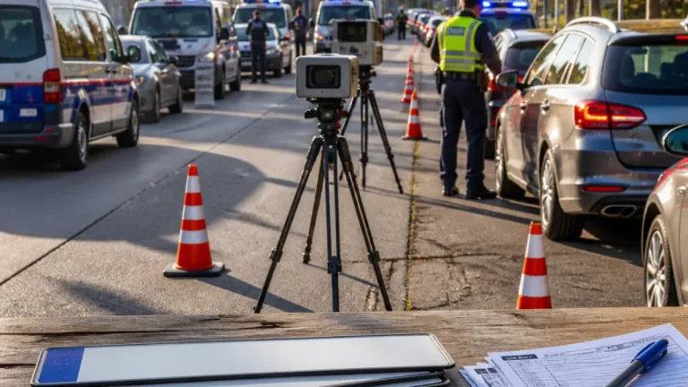 Große Verkehrskontrolle in Wels: zahlreiche Anzeigen und Kennzeichenabnahmen
