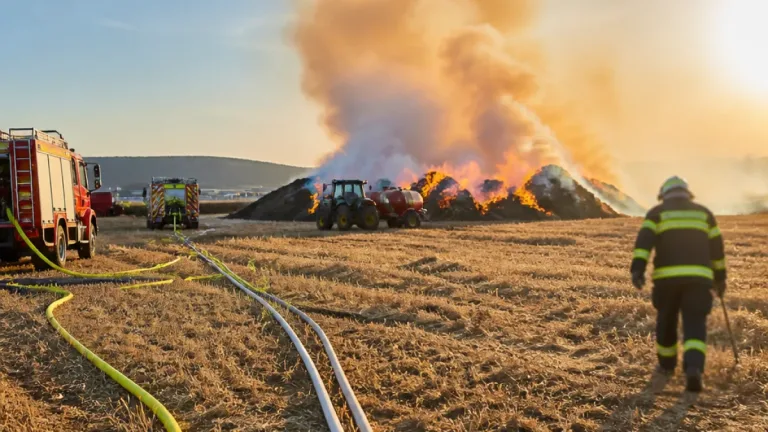 Großeinsatz in Mötschendorf: Rund 100 Feuerwehrleute bekämpften vier Hektar Ackerbrand