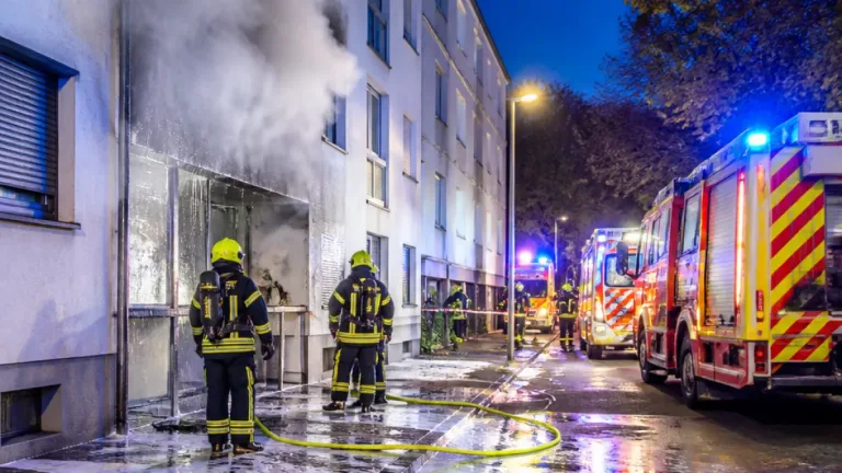 Großeinsatz in Wels: Erdgeschoßwohnung gerät in fast vollständigen Brand – Straße stundenlang gesperrt