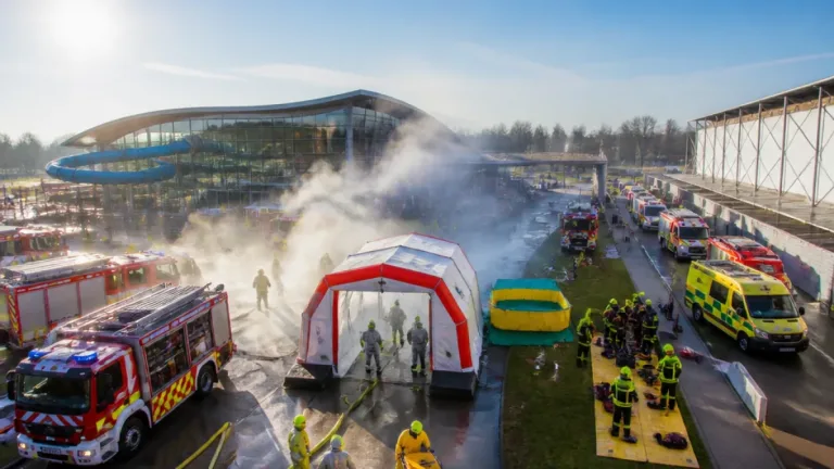 Großübung in Tulln testet Einsatz bei Ammoniakaustritt im Hallenbad