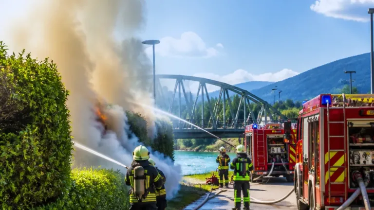 Heckenbrand bei Lieserbrücke: Feuerwehren aus Lieserhofen und Seeboden im Einsatz