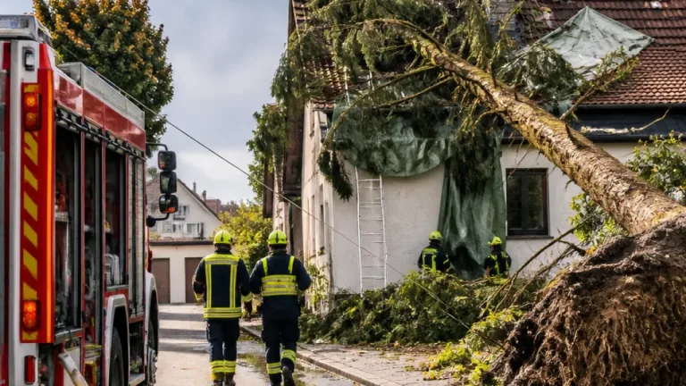 Heftiger Sturm in Steinabrunn: Bäume entwurzelt, Dächer beschädigt