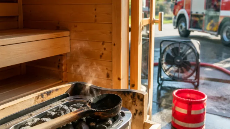 Holzlöffel entzündet sich auf Saunaofen – Feuerwehr beendet Einsatz nach Lüftung
