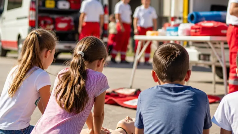 Kinder lernen Erste Hilfe bei Besuch der Rotkreuz-Bezirksstelle in Freistadt
