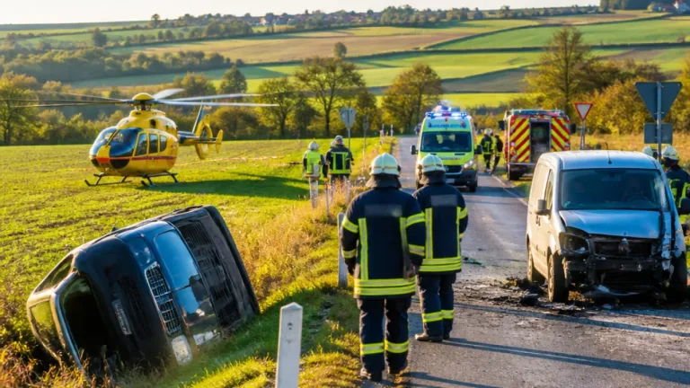 Kollision auf L 43 bei Hohenwarth-Mühlbach: Frau schwer verletzt, Hubschrauber im Einsatz