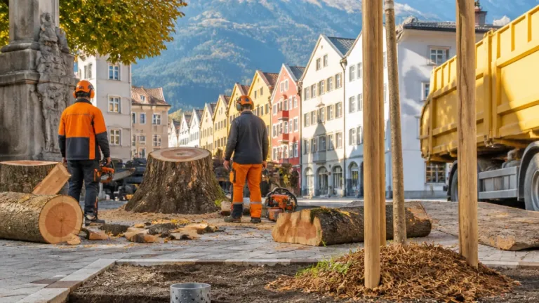 Kranke Linde an der Schweizergasse wird gefällt – Nachpflanzung mit Schwammstadt-Technik