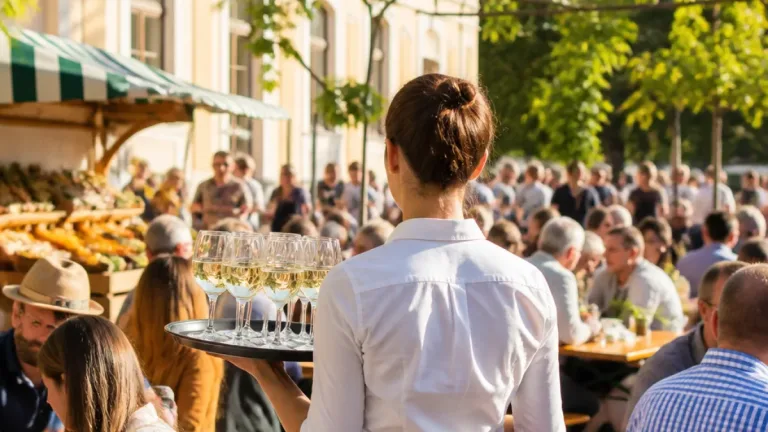 Landesrätin bedient beim BauernArnt‑Heurigen in Mistelbach