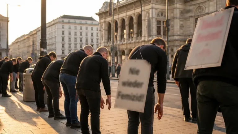 Männer auf der Kärntner Straße: »Walk of Shame« macht auf Femizide und Präventionsbedarf aufmerksam