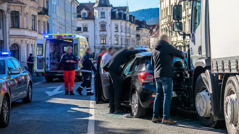 Medizinischer Vorfall auf Schillerstraße in Feldkirch führt zu Unfall mit LKW