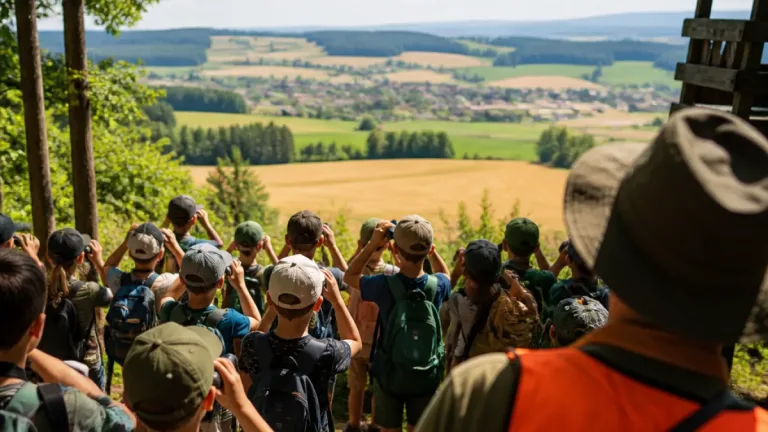 Mehr als 20 Kinder erkunden das Jagdrevier beim Ferienprogramm in Oberneukirchen