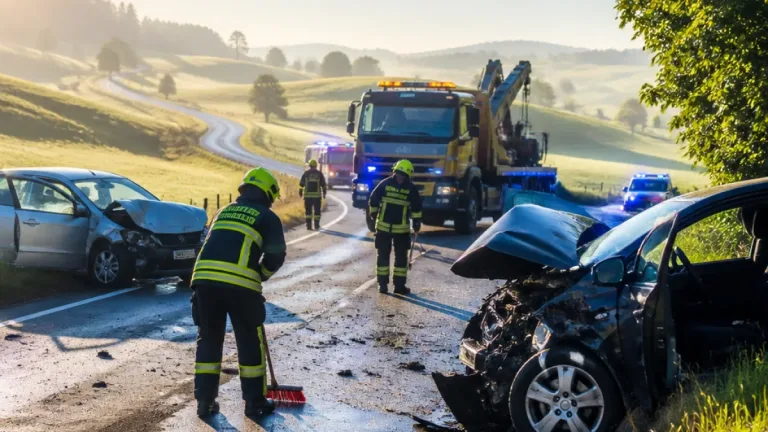Missglücktes Überholmanöver auf L554: Zwei Verletzte, Straße vorübergehend gesperrt