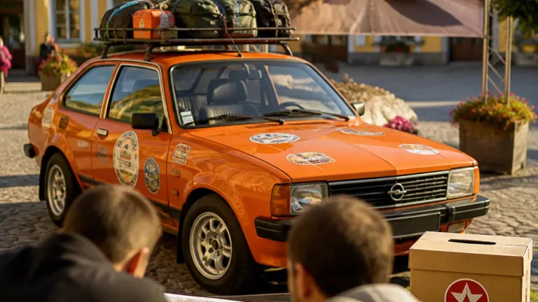 Mit einem knallorangen Kadett 5.000 km für die PSNV: Dresdner Paar startet Balkan-Rallye