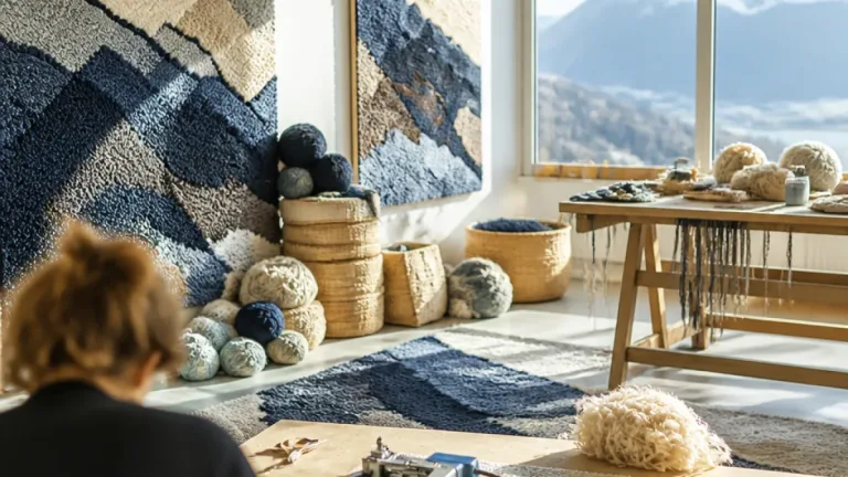Mit Schafswolle gegen die Schnelllebigkeit: Zeller Künstler schafft textile Landschaften