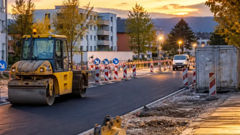Moosmahdstraße in Dornbirn: Asphalt fertig, Verkehrsteilfreigabe naht