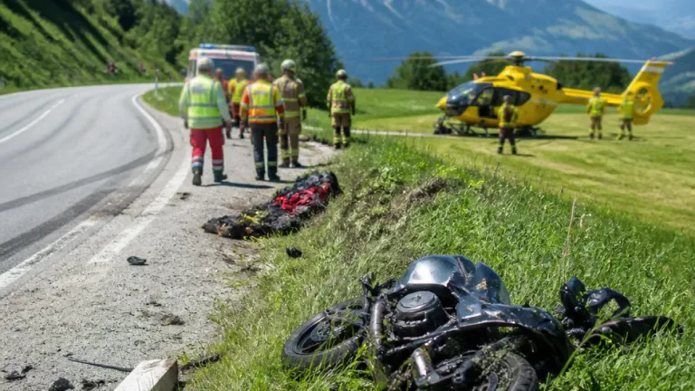 Motorradlenker bei St. Johann überschlägt sich nach Ausfahrt über Fahrbahnrand