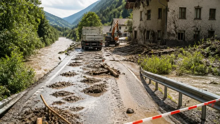 Muren und Überflutungen legen Straßen lahm – Evakuierung in Kundl, B171 in Landeck gesperrt
