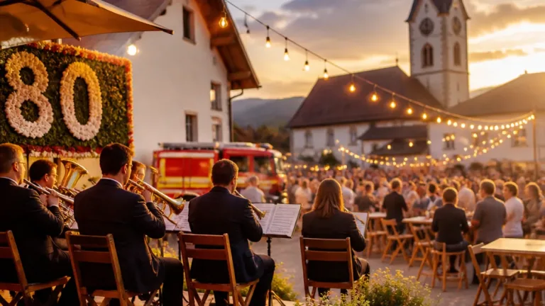 Musikkapelle Kirchschlag-Scheib feiert 80 Jahre mit Bezirks-Weisenblasen und Dämmerschoppen