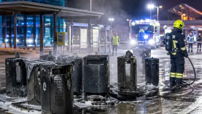 Nächtliche Brandserie: Zehn Mistkübel in Leoben in Flammen