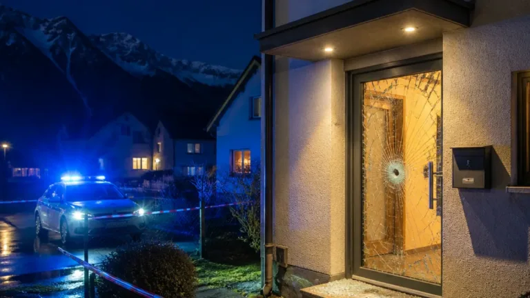Nächtlicher Einschlag an Haustürfenster in Reutte: Polizei ermittelt nach Sachbeschädigung