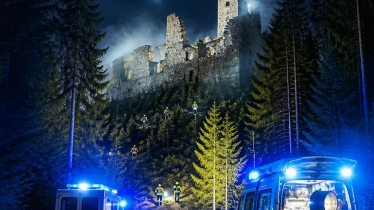 Nächtlicher Waldbrandverdacht bei Ruine Klauseck beschäftigt Feuerwehren in Tamsweg