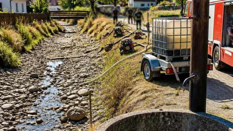 Niedriger Grundwasserspiegel am Ramingbach gefährdet Löschwasserversorgung
