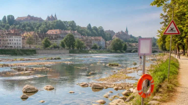 Niedriger Wasserstand an Flüssen erhöht Unfallrisiko – Aare-Situation mahnt zur Vorsicht