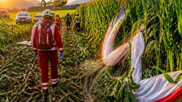 Paragleiter aus Klagenfurt stürzt bei Landeversuch in Maisfeld – schwer verletzt
