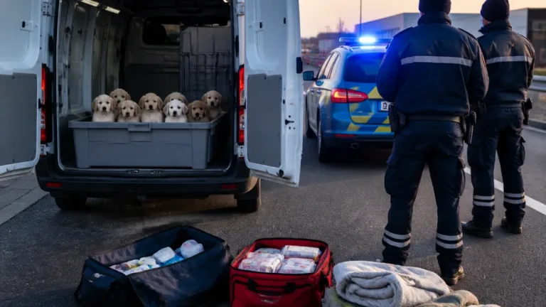 Polizei stoppt Tiertransport bei Bruck: Acht Welpen nach acht Stunden Fahrt gerettet