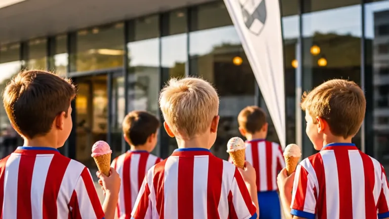 Retro-Trikots des SC Marchtrenk bringen U6 und U7 gemeinsamen Eisausflug