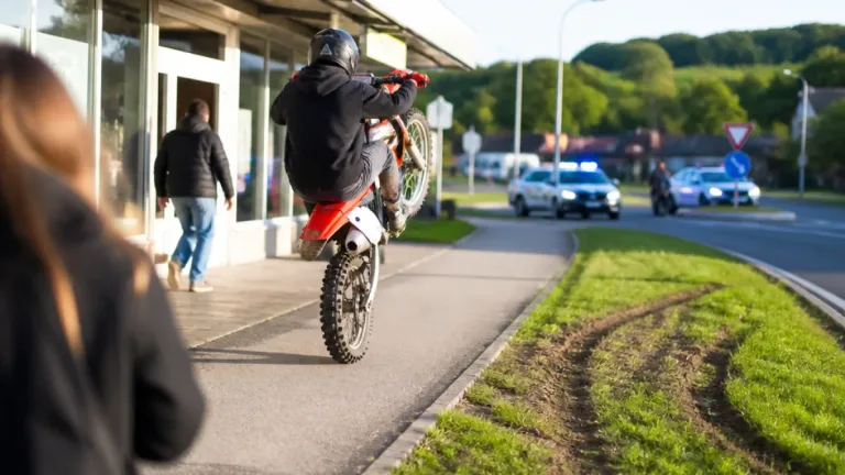 Riskante Flucht in Ybbs: Motorradlenker setzt Verfolgung über Gehsteige und Grünflächen fort