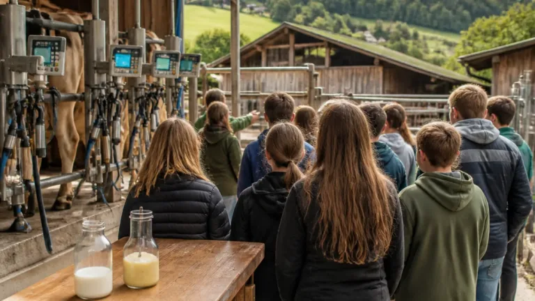 Schüler erhalten Einblick in Lebensmittelproduktion auf Baldinger-Hof in Puchkirchen