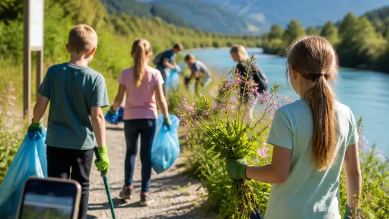 Schülerinnen und Schüler aus Reutte entfernen invasive Pflanzen und lernen ökologisches Handeln