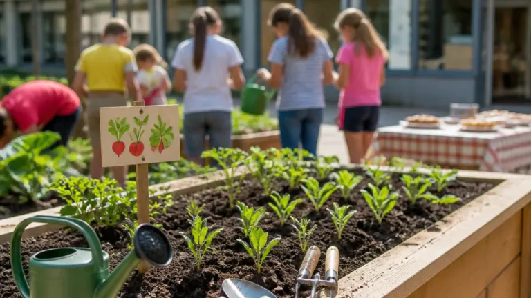 Schülerinnen und Schüler schaffen Hochbeet: Gesunde Jause wird nachhaltig aus eigener Produktion