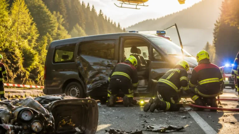 Schwerer Frontalcrash in Kapellen: Motorradfahrer unter Kleinbus eingeklemmt