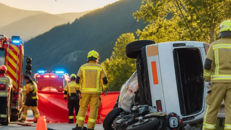 Schwerer Unfall auf B 23 in Neuberg an der Mürz: Motorradlenker unter Kleintransporter eingeklemmt