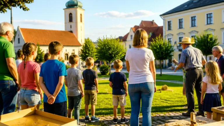 Seniorenbund Zwettl/Rodl bringt Kindern das traditionelle Spiel "Knitteln" nahe