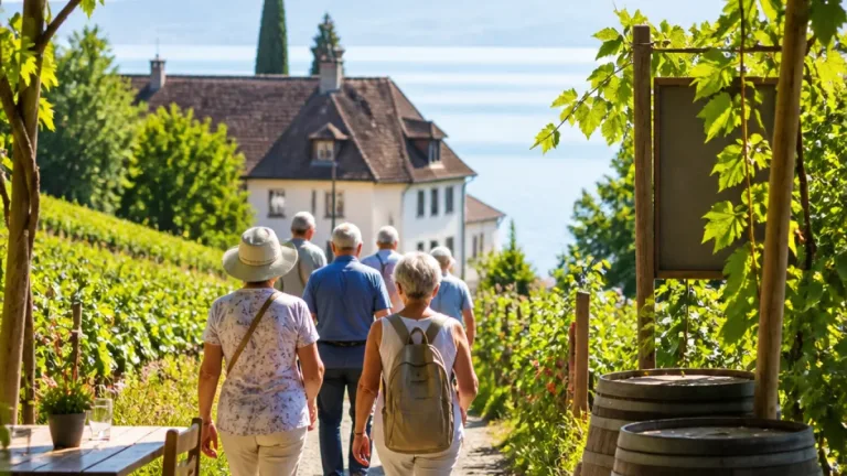 Seniorinnen und Senioren aus Dornbirn besuchen Weingut Hornstein in Nonnenhorn