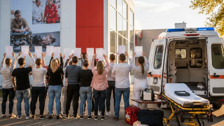 Sommerkurs: 14 angehende Rettungssanitäter haben erste Zwischenprüfung in Wels bestanden