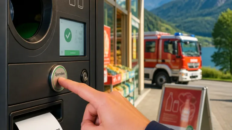 SPAR Lunz am See sammelt Pfandbons für neues Tanklöschfahrzeug der Feuerwehr