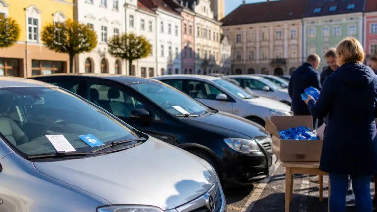 SPÖ verteilt Parkuhren am Marktplatz und fordert erneuerte Bodenmarkierungen