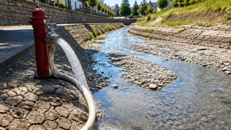 Stadtwerke leiten Hydranten-Spülwasser in ausgetrocknete Bäche – 30 Einsatzstellen im Raum Schwäbisch Gmünd
