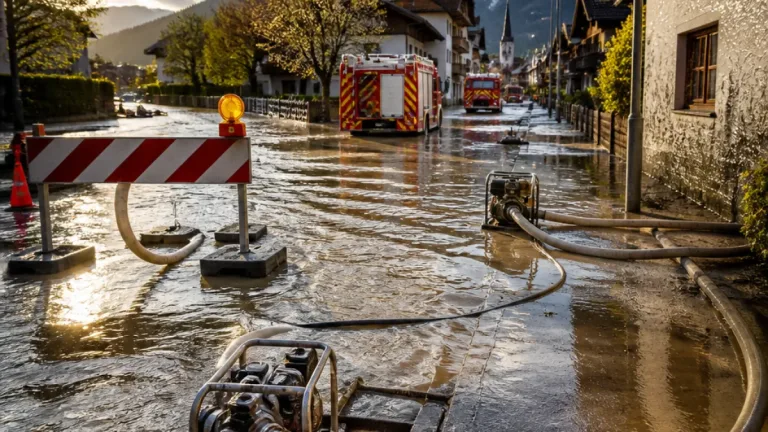Starker Regen überschwemmt Gundhabing: Feuerwehren pumpen Keller aus, Straße gesperrt