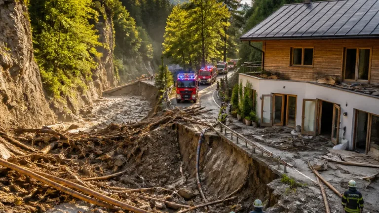 Starkregen löst Mure in Kundler Klamm aus – Gasthaus evakuiert, Feuerwehren im Dauereinsatz