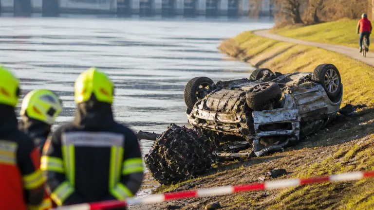 Tödlicher Pkw-Unfall bei Kraftwerk Aschach: 33-Jähriger stirbt am Unfallort