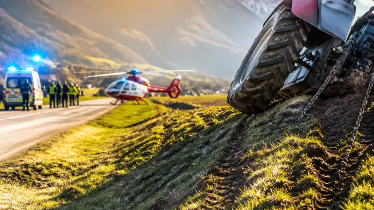 Traktor kippt um: Vater und Sechsjährige tot, Vierjährige schwer verletzt