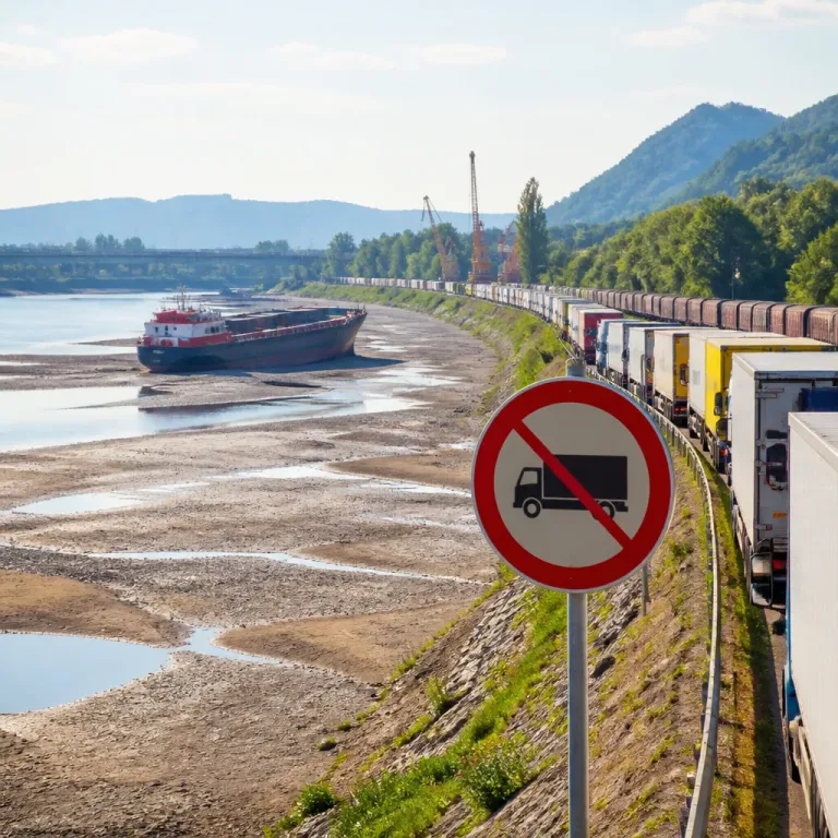 NRW erwägt befristete Aufhebung des Sonntags-Lkw-Verbots wegen Niedrigwasser im Rhein