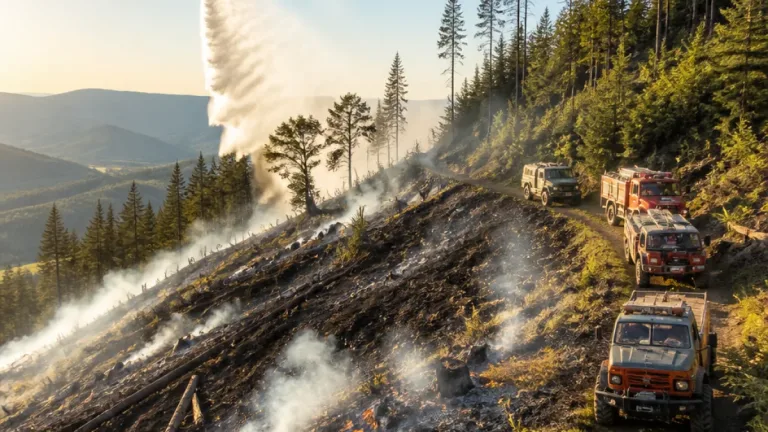 Waldbrand bei Schramberg größtenteils gelöscht – Nachlöscharbeiten in schwerem Gelände dauern an